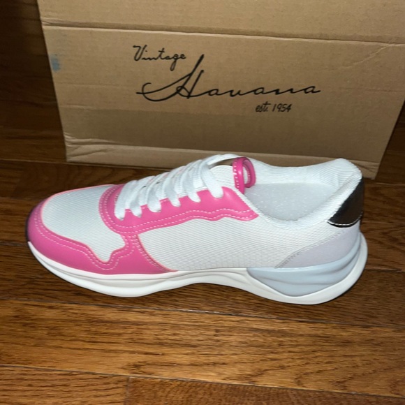 Vintage Havana Run Suede Fashion Sneakers Fuchsia, White & Silver Women’s 7.5 - Picture 4 of 12